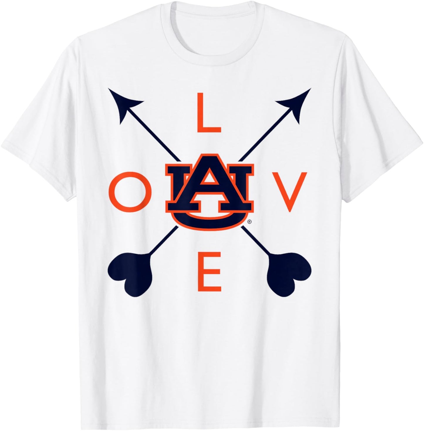 Auburn Tigers Valentine Arrows Officially Licensed T-Shirt - T-Shirt | White
