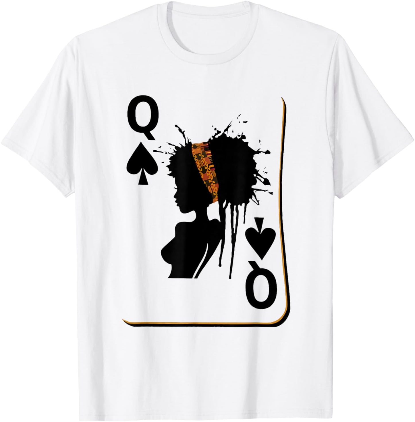 Queen Melanin Black Women African Card Q Black History Month T-Shirt - T-Shirt | White
