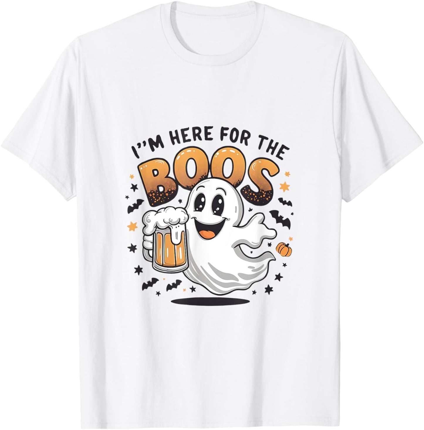I'm Just Here For The Boos Halloween T-Shirt - T-Shirt | White