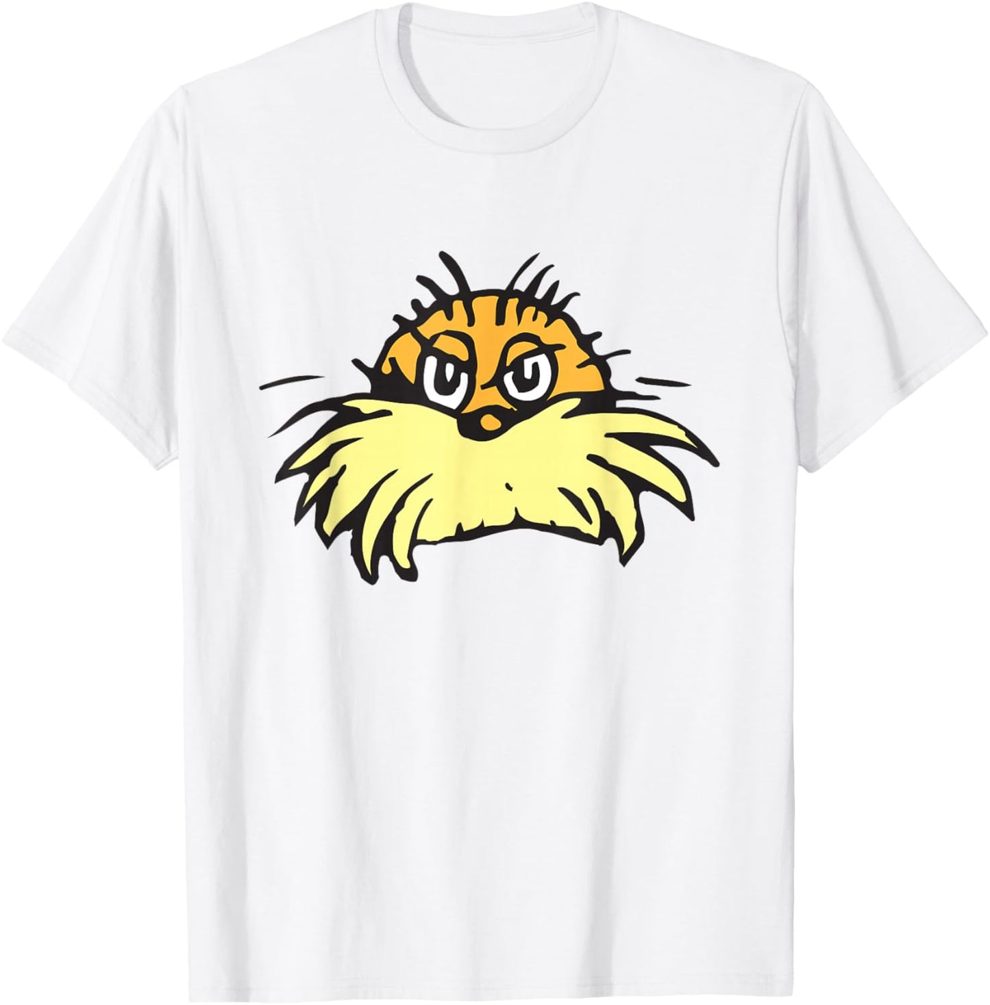 Dr. Seuss The Lorax Face - , Blue, Small, Short Sleeve, Cotton Blend, Classic Fit T-Shirt - T-Shirt | White