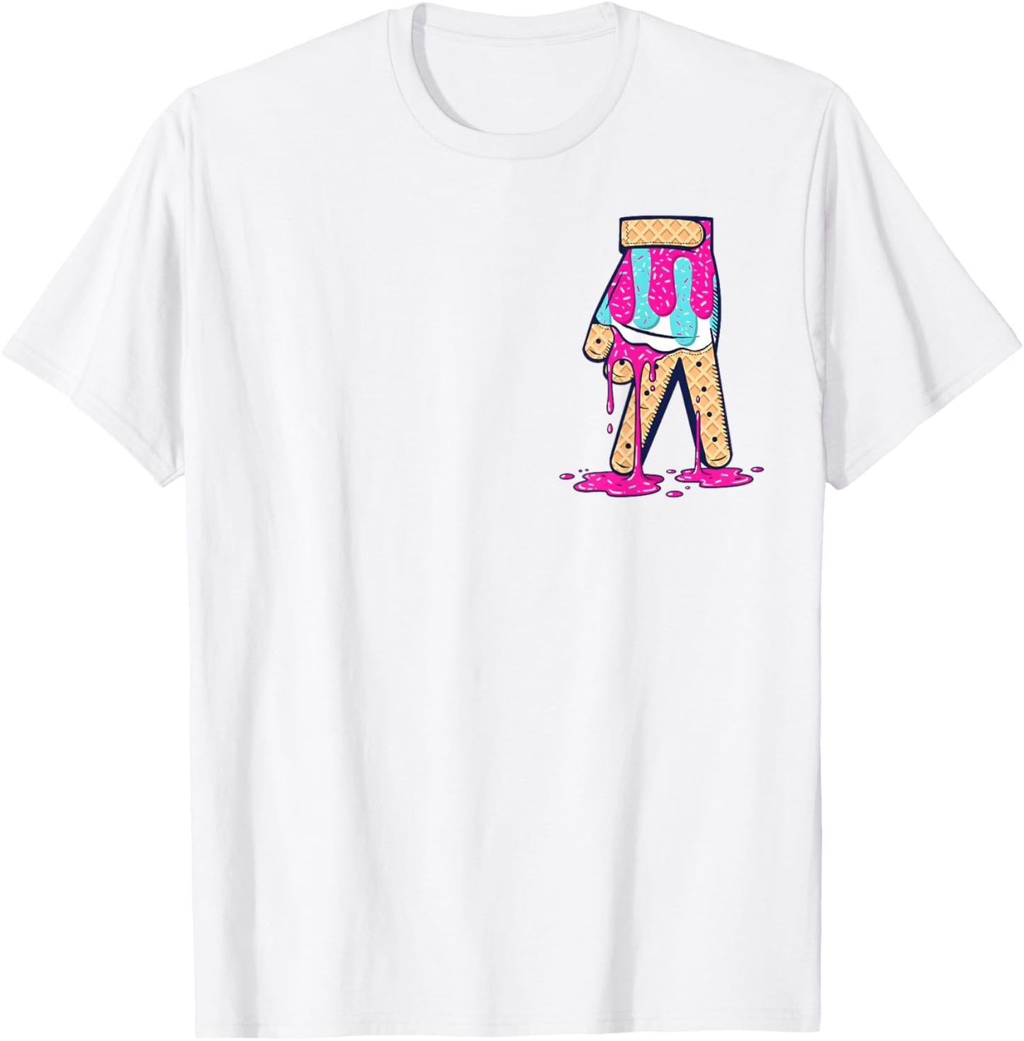 Baseball Ice Cream Drip Boys Home Plate Glove Respect Drip T-Shirt - T-Shirt | White