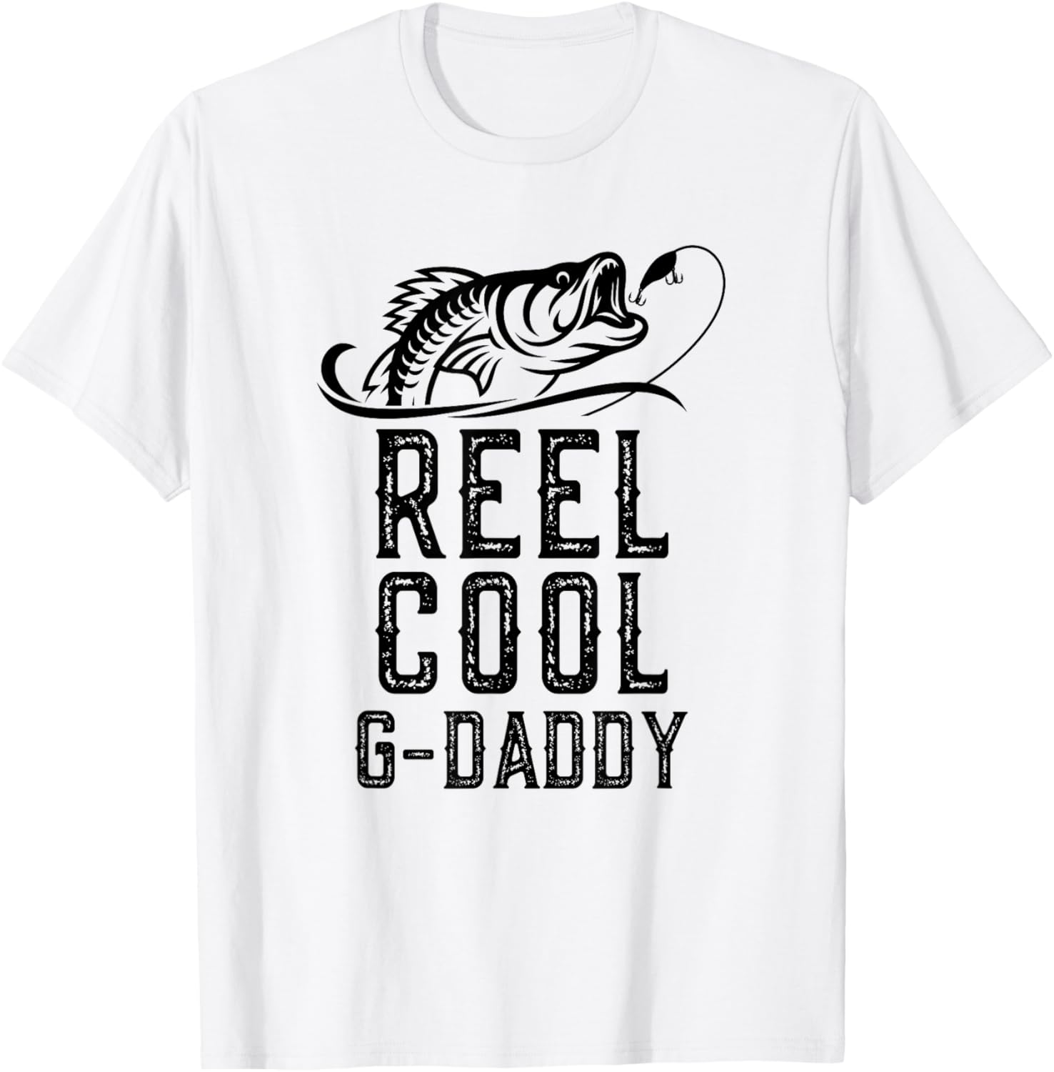Reel Cool G-Daddy Fishing Funny Grandpa Retro GDaddy T-Shirt - T-Shirt | White