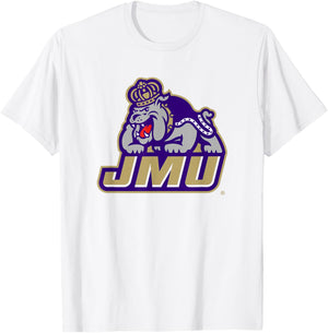 James Madison Dukes Mascot Icon White Officially Licensed T-Shirt - T-Shirt | White