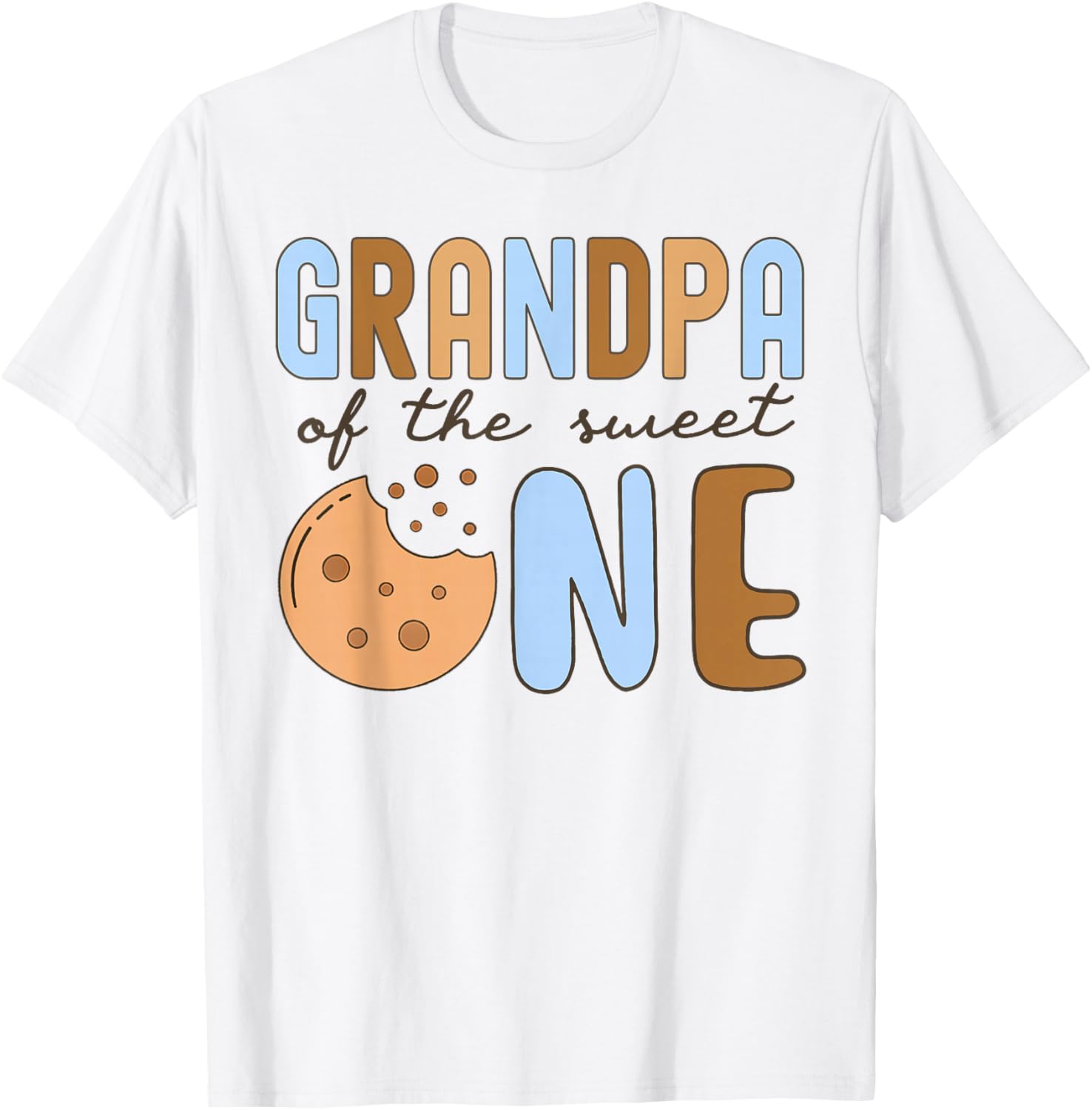 Grandpa Of The Sweet One Cookies and Milk 1st Birthday Party T-Shirt - T-Shirt | White