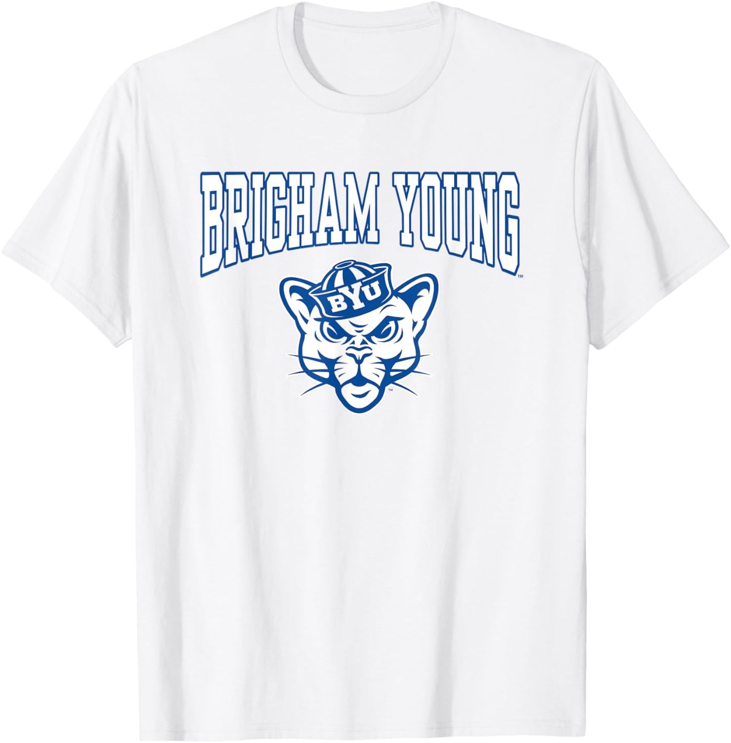 BYU Cougars Cosmo Mascot Gray Officially Licensed T-Shirt - T-Shirt | White