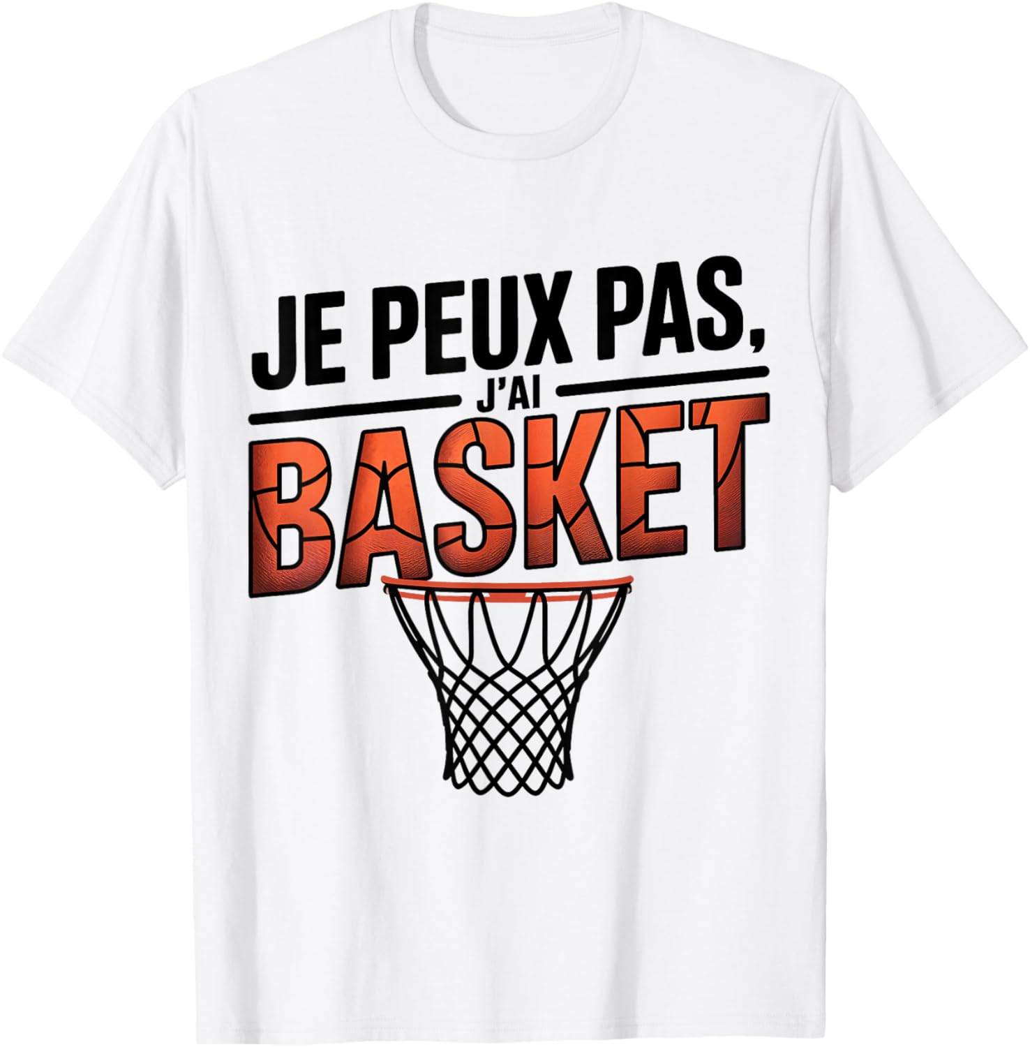 Je Peux Pas J'Ai Basketball T-Shirt - T-Shirt | White