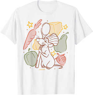 Disney - Ratatouille - Remy Holding A Spoon Among Food T-Shirt - T-Shirt | White