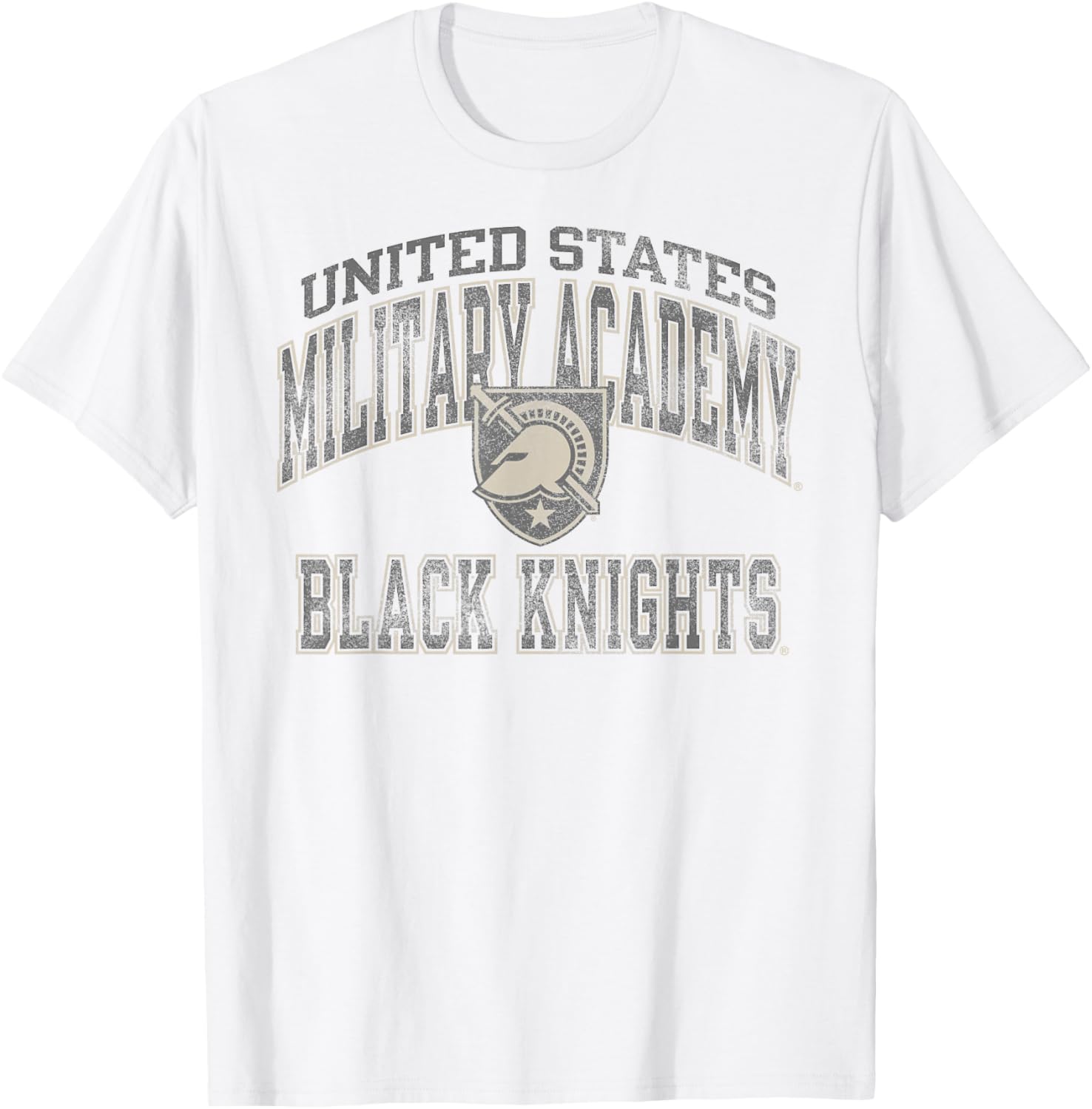 Army Black Knights Vintage Worn Gray Officially Licensed T-Shirt - T-Shirt | White