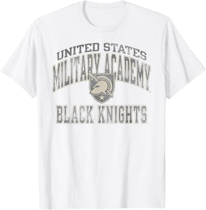 Army Black Knights Vintage Worn Gray Officially Licensed T-Shirt - T-Shirt | White
