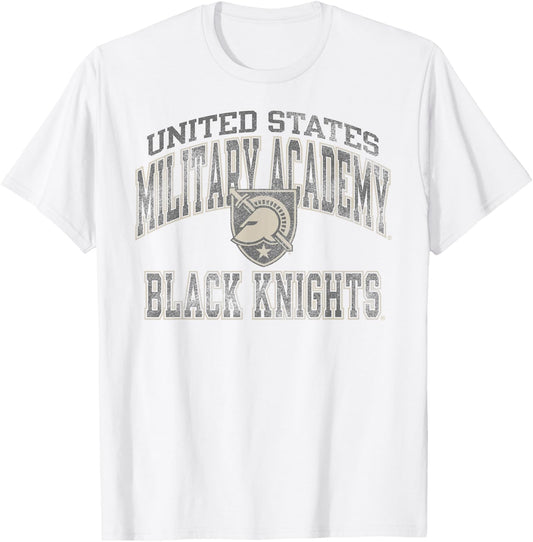 Army Black Knights Vintage Worn Gray Officially Licensed T-Shirt - T-Shirt | White