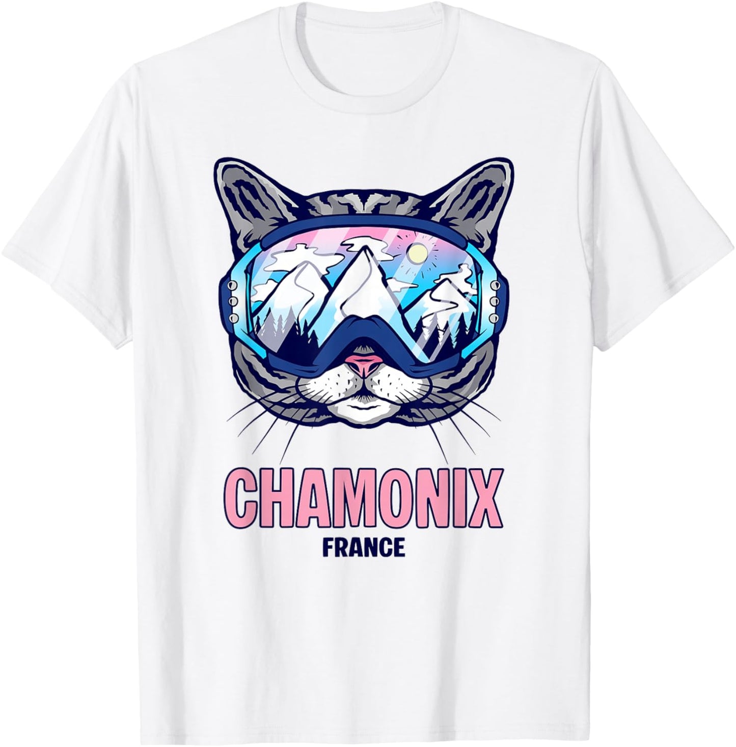 Ski Mask for Cat Mountain Panorama Chamonix T-Shirt - T-Shirt | White