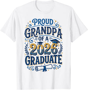 Proud Grandpa of A Class of 2026 Graduate Senior Grad Family T-Shirt - T-Shirt | White