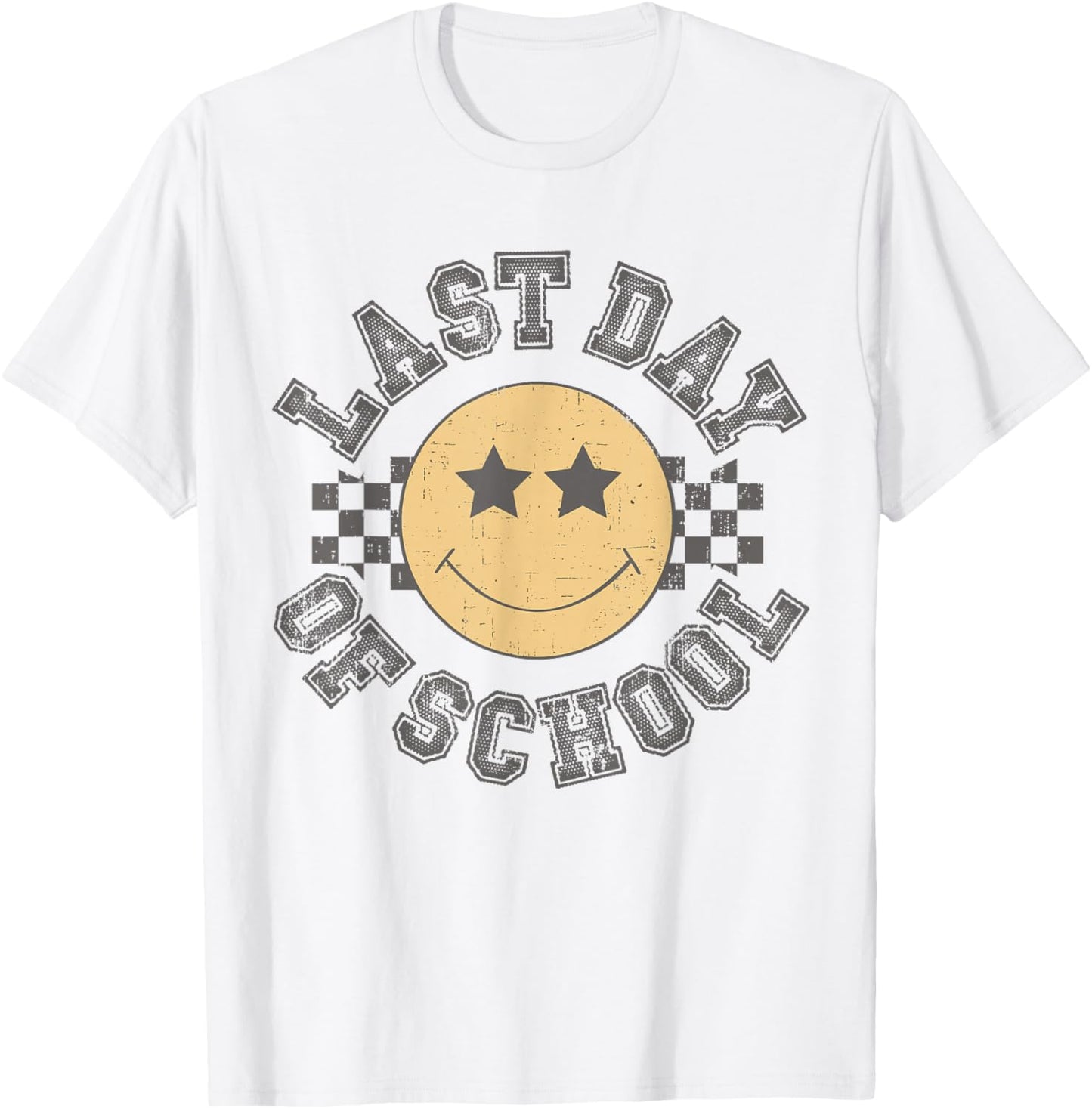 Retro Groovy Last Day of School Teacher End of The Year Girl T-Shirt - T-Shirt | White
