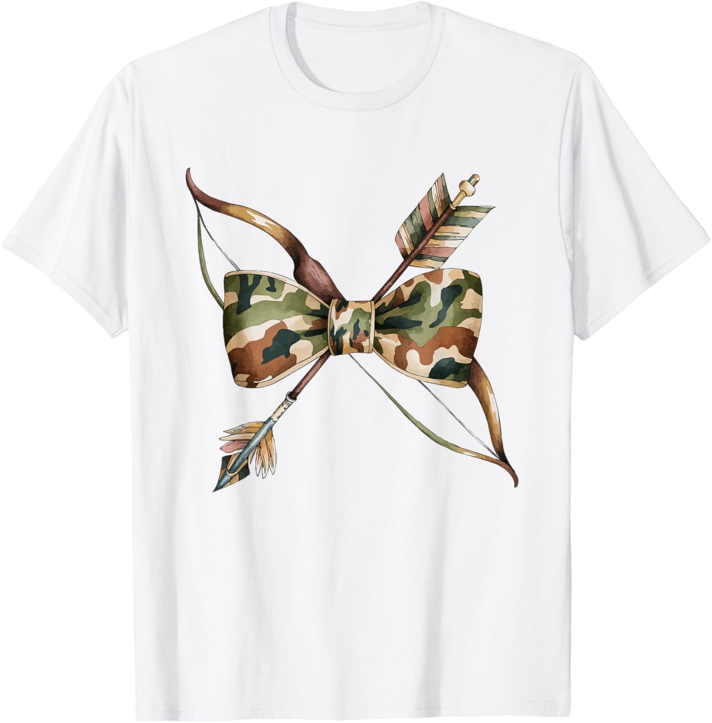 Coquette Camo Bow Camouflage Antlers Hunting Duck Women Girl T-Shirt - T-Shirt | White