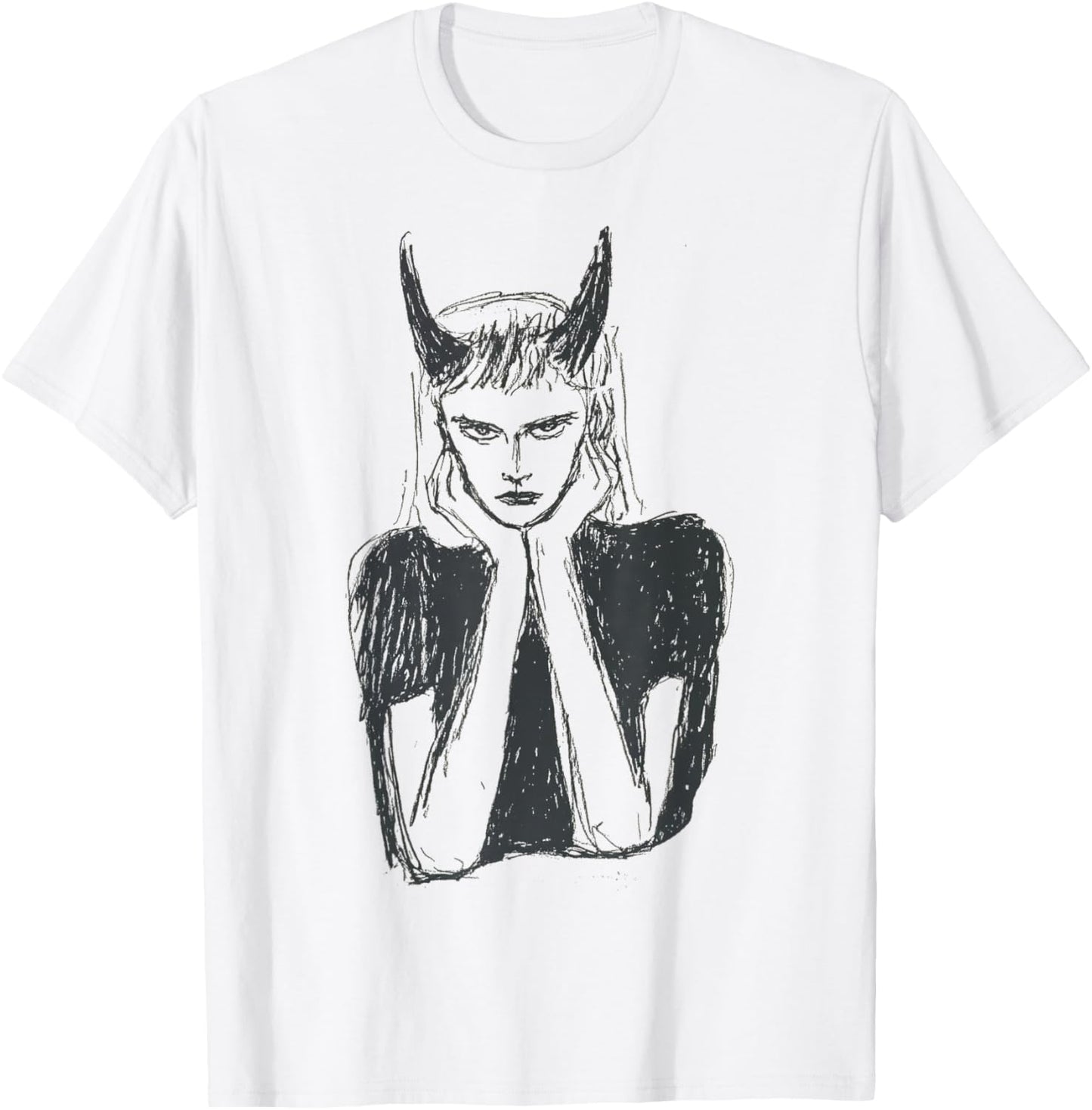 Girl Devil Women's Black T-Shirt - T-Shirt | White