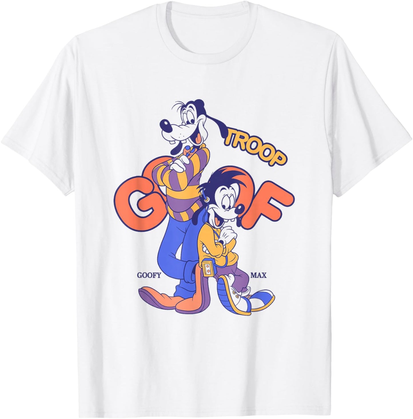 Disney A Goofy Movie Goof Troop Best Duo Big Chest Poster T-Shirt - T-Shirt | White