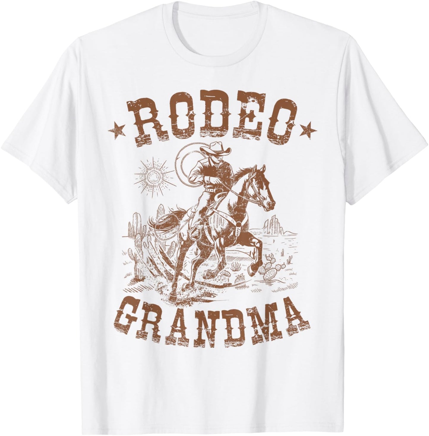 Rodeo Grandma Western Cowboy Family Matching Mother's Day T-Shirt - T-Shirt | White