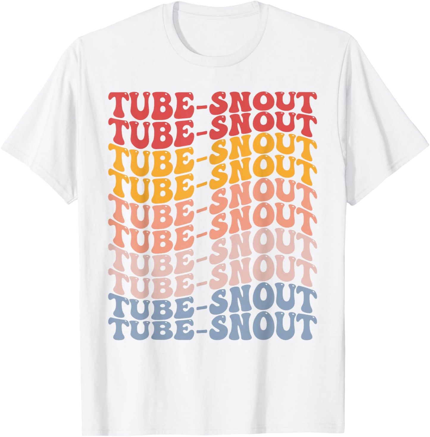 Tube-Snout Groovy Retro Fish T-Shirt - T-Shirt | White