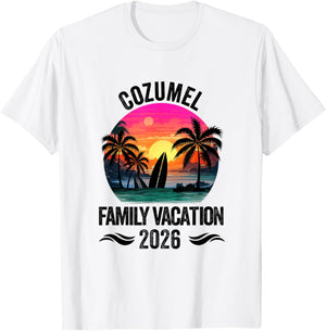 Cozumel Family Vacation 2026 Matching Outfits Beach Summer T-Shirt - T-Shirt | White