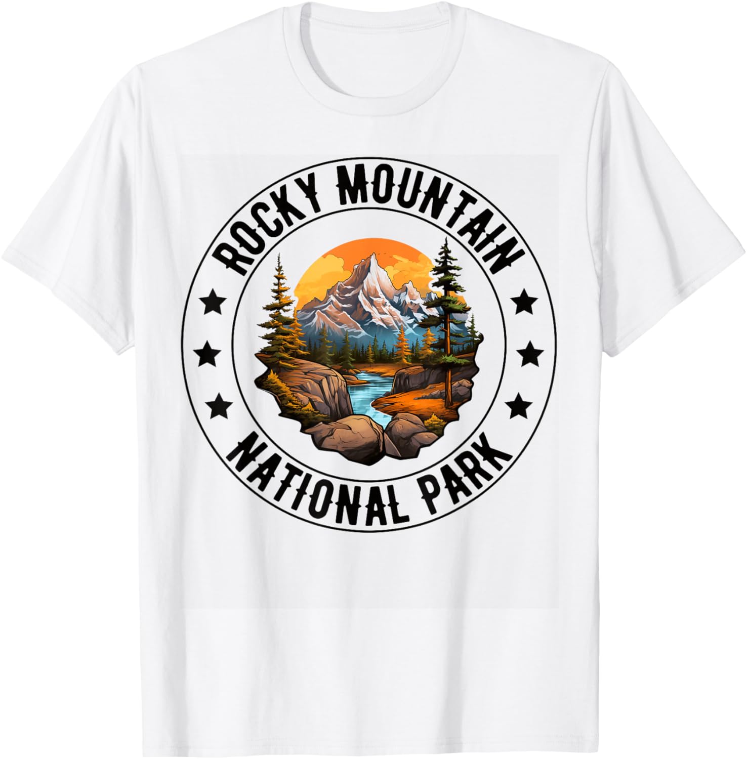 Retro Rocky Mountain National Park Hiking Camping Outdoor T-Shirt - T-Shirt | White