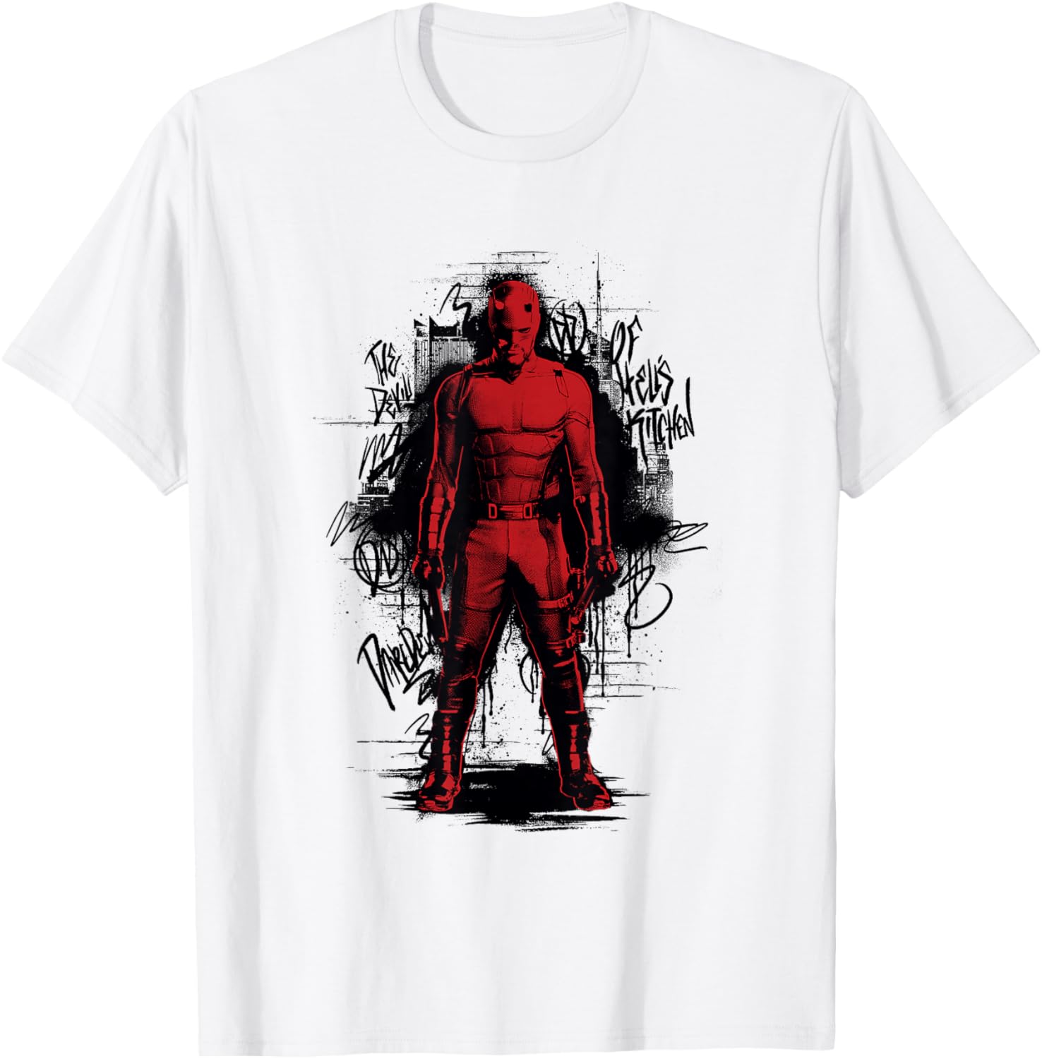 Marvel Daredevil Born Again Devil of Hell's Kitchen Graffiti T-Shirt - T-Shirt | White