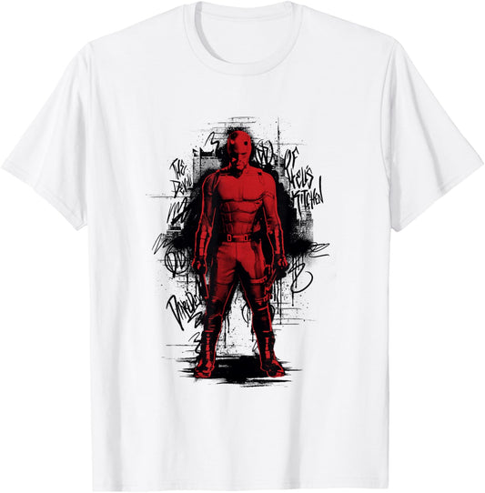 Marvel Daredevil Born Again Devil of Hell's Kitchen Graffiti T-Shirt - T-Shirt | White