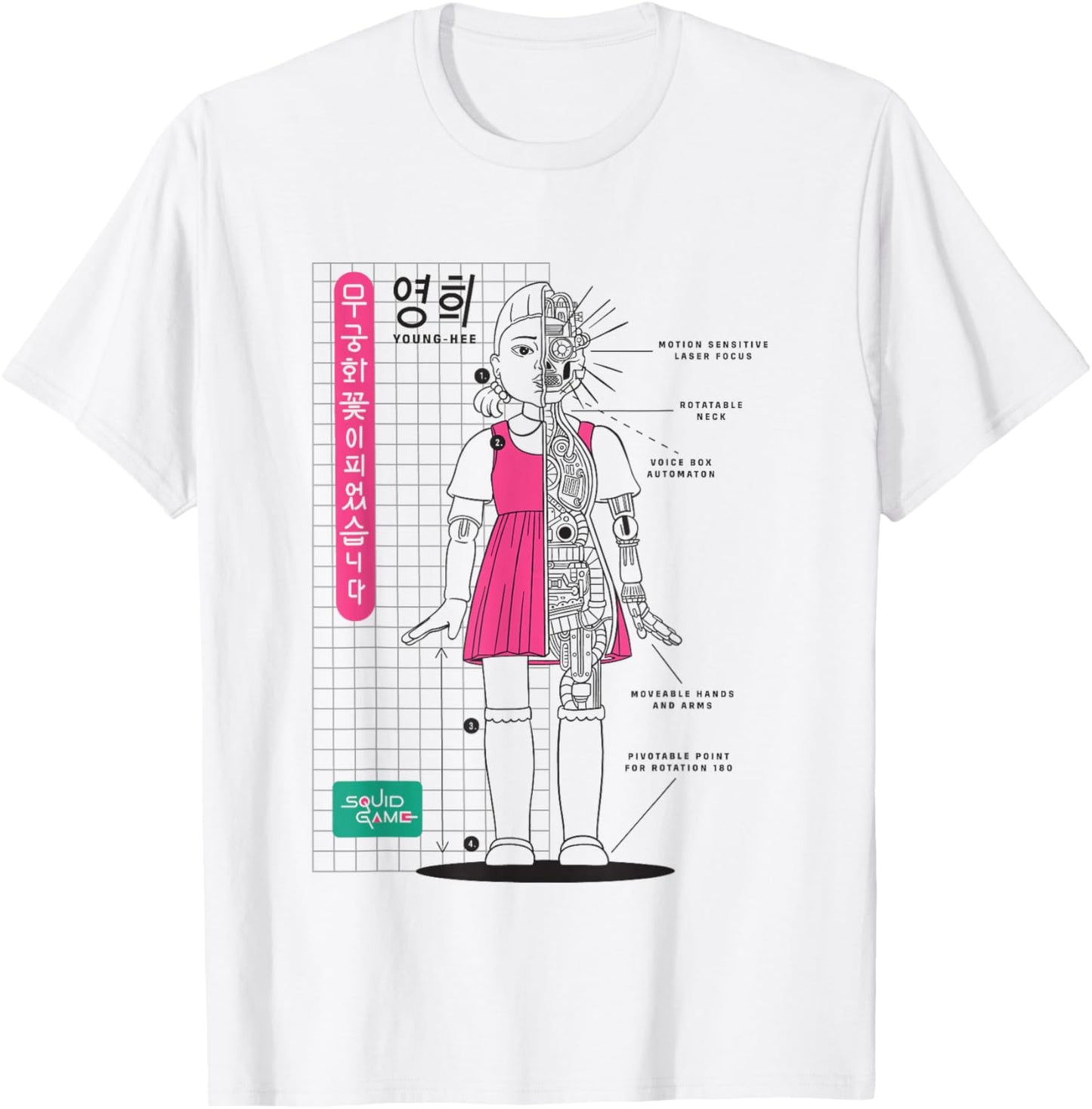 Squid Game 2 Young-Hee Giant Doll Schematics T-Shirt - T-Shirt | White