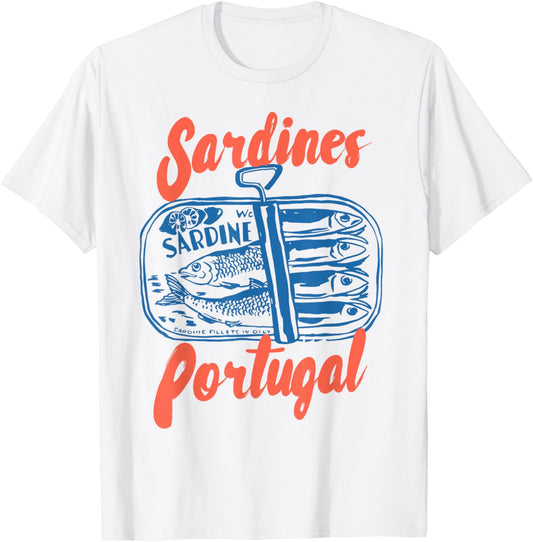 Sardines Tinned Fish Retro Graphic Women T-Shirt - T-Shirt | White