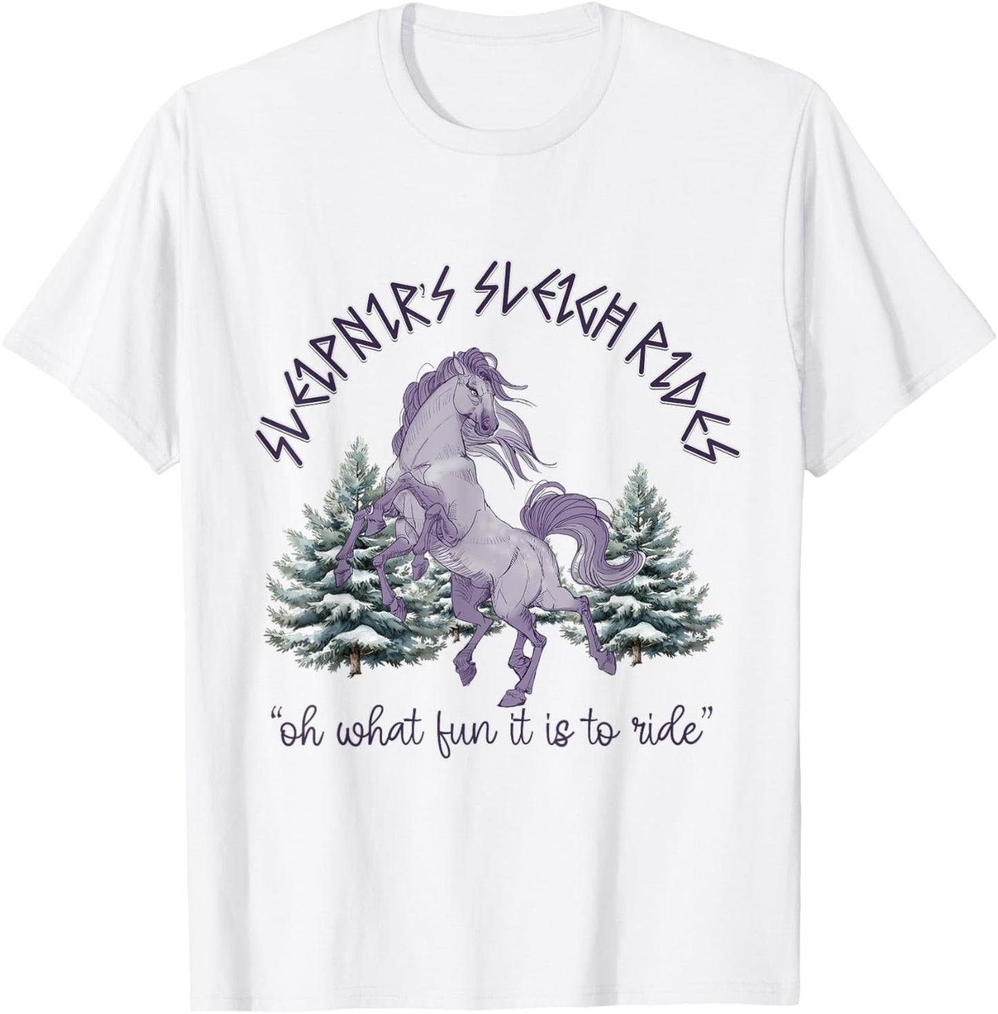Odin Sleipnir Horse norse nordic Viking Christmas Yule T-Shirt - T-Shirt | White
