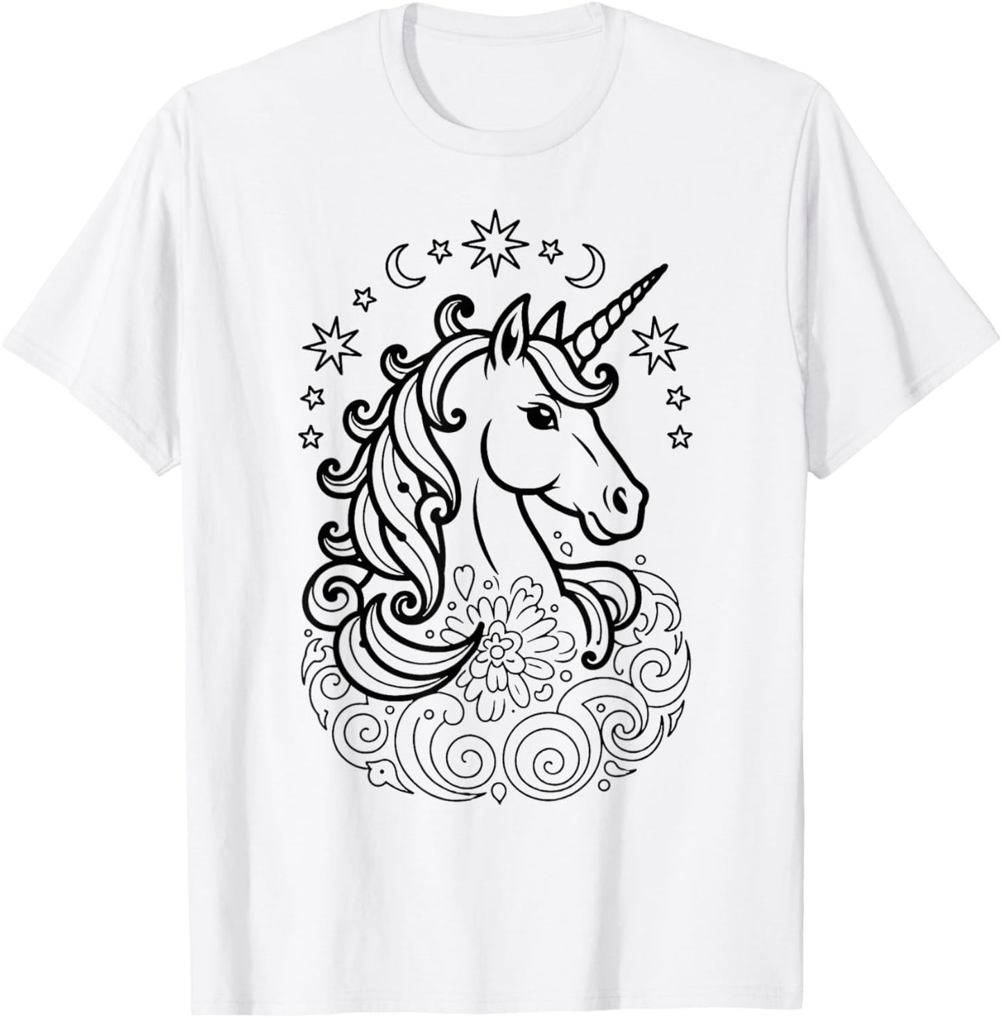 Color and Paint Your own Unicorn T-Shirt - T-Shirt | White