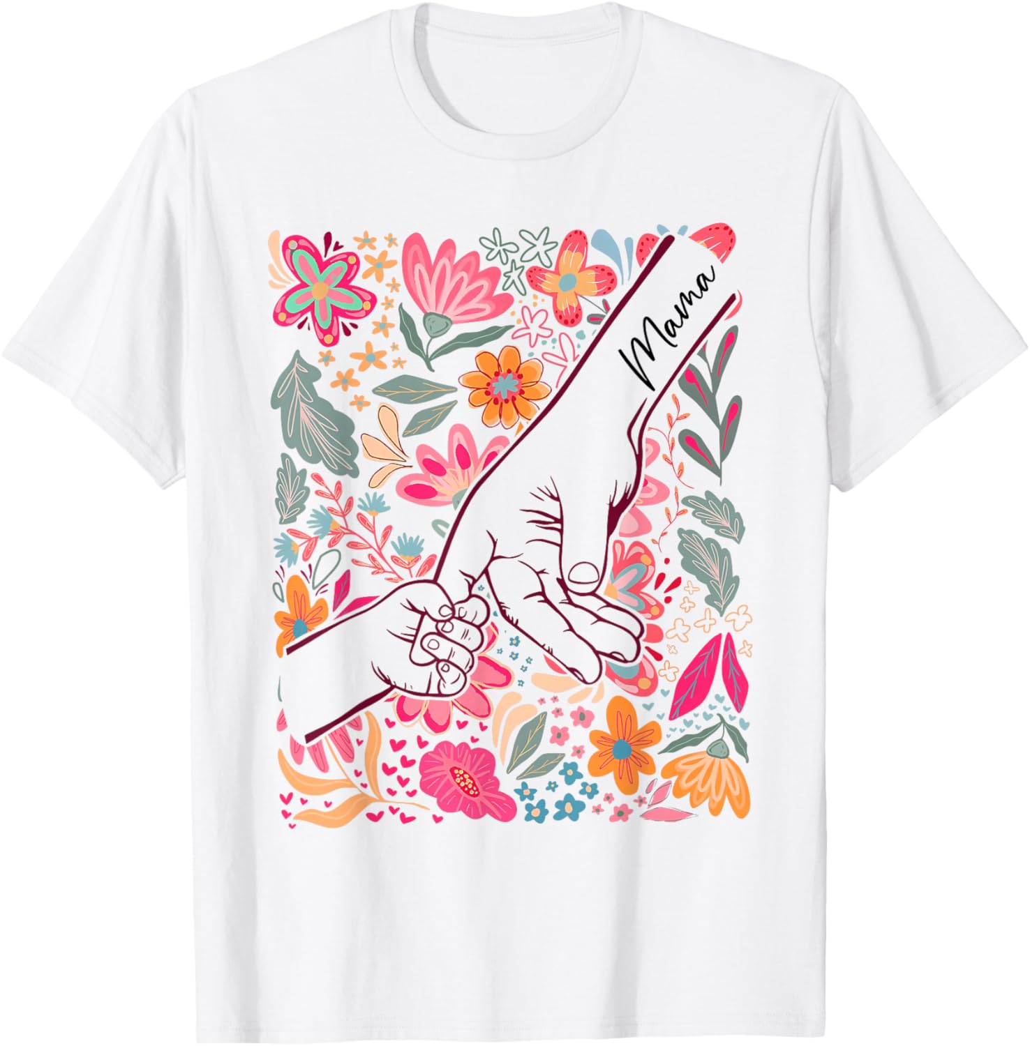Mama Mom Life Mommy Funny Happy Mother's Day Wildflower T-Shirt - T-Shirt | White