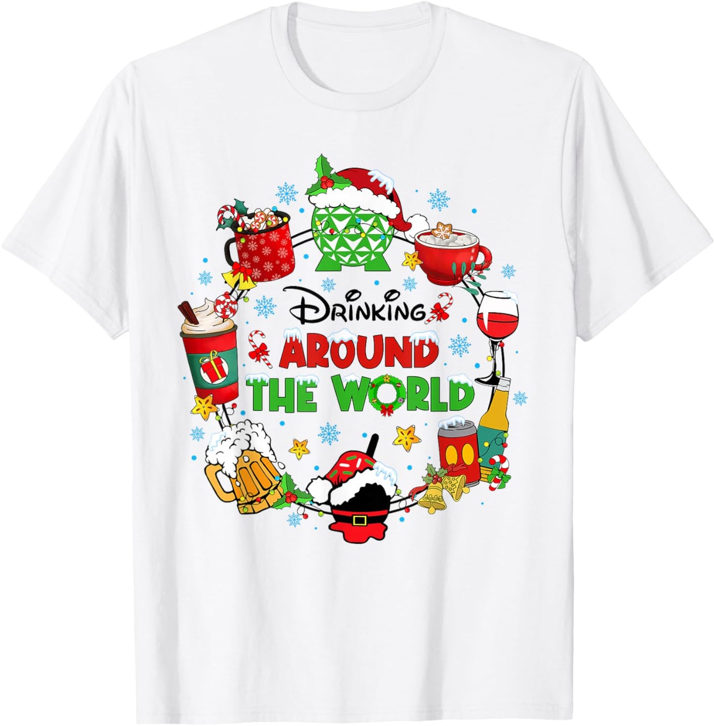 Drinking Around The World Family Christmas Vacation T-Shirt - T-Shirt | White