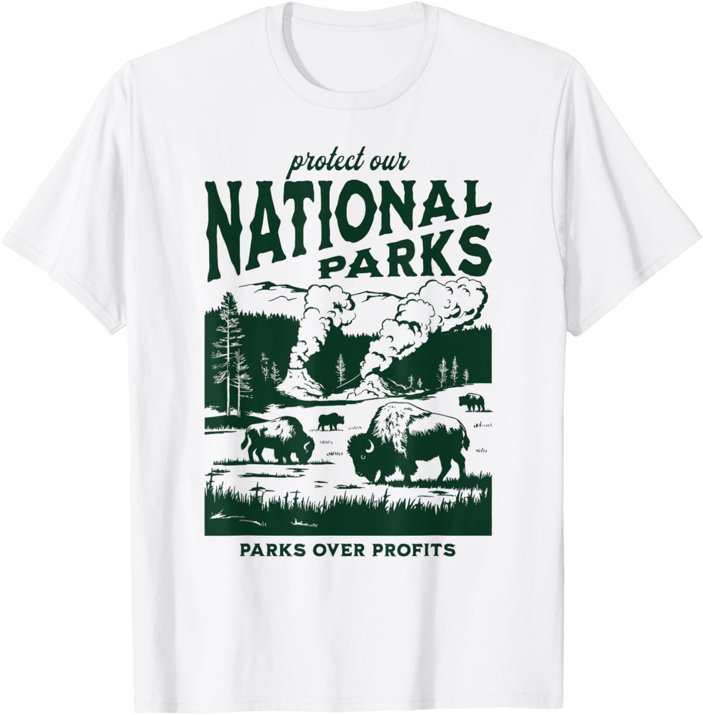 Protect Our National Parks Defund Doge Parks Not Profits T-Shirt - T-Shirt | White