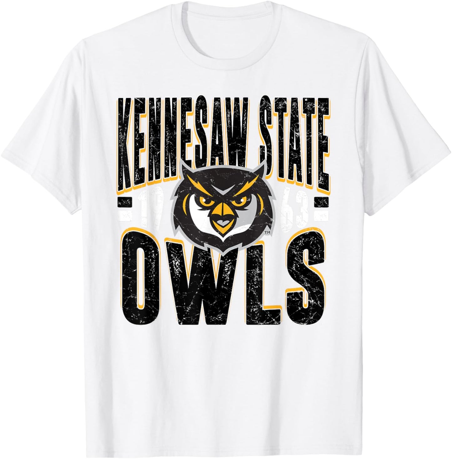 Kennesaw State Owls Vintage 90's Retro Gray T-Shirt - T-Shirt | White