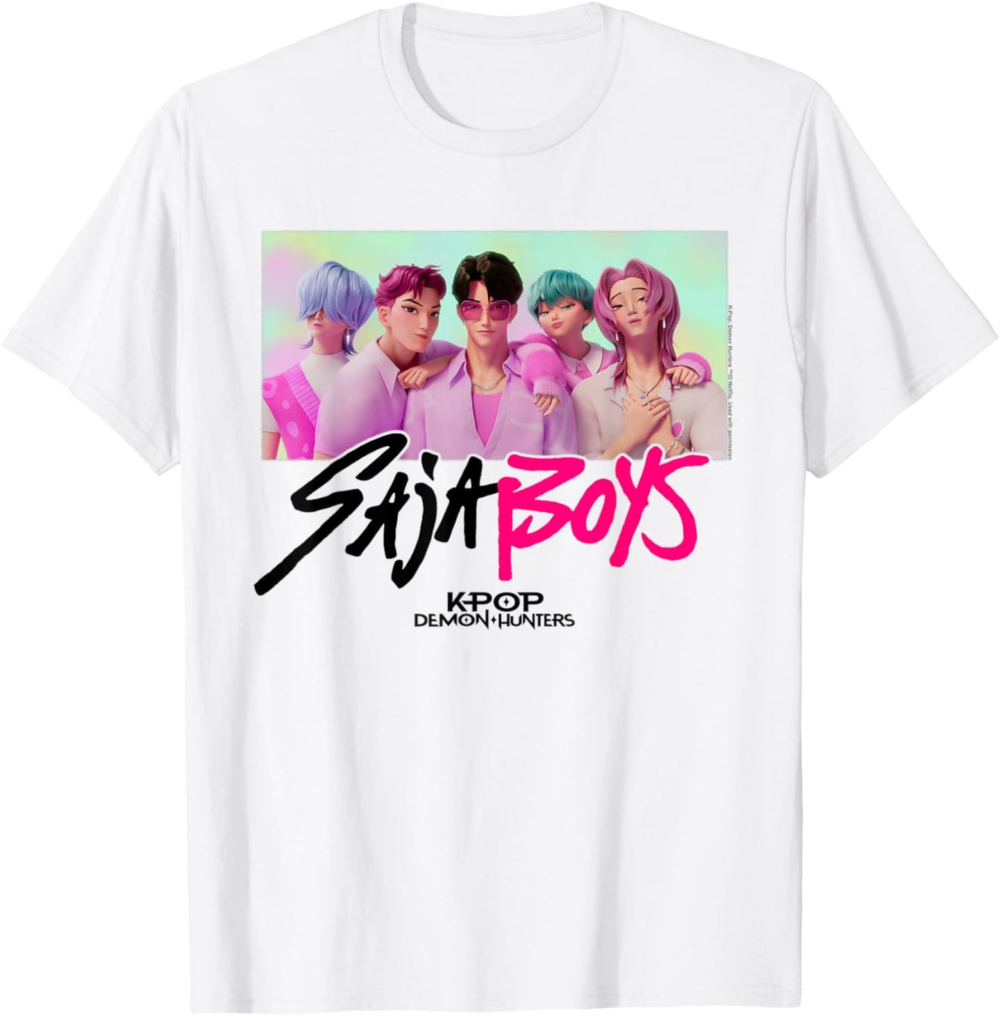KPop Demon Hunters Saja Boys Frame Officially Licensed T-Shirt - T-Shirt | White
