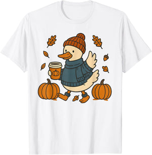 Autumn Goose Fall Vibes T-Shirt - T-Shirt | White