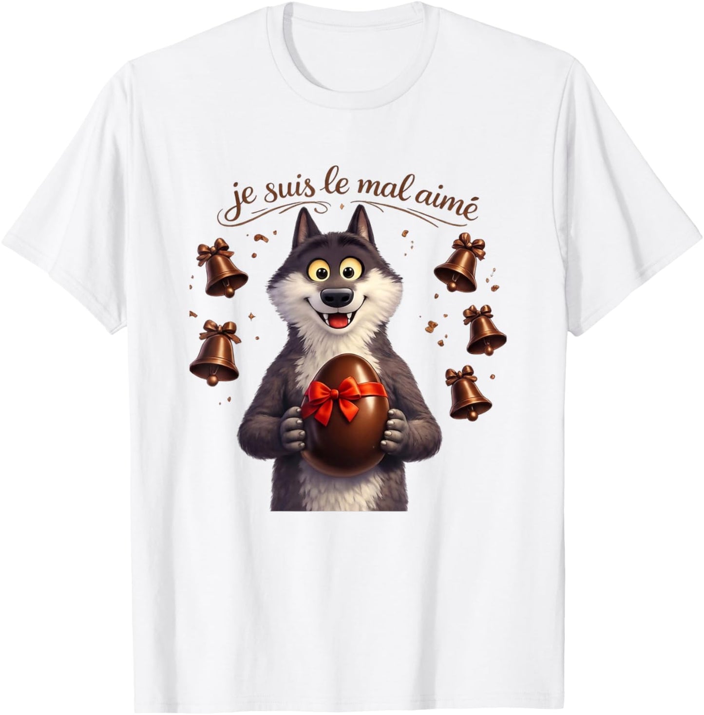 Le Loup Le Mal Aimé Easter Egg and Bells Chocolate T-Shirt - T-Shirt | White