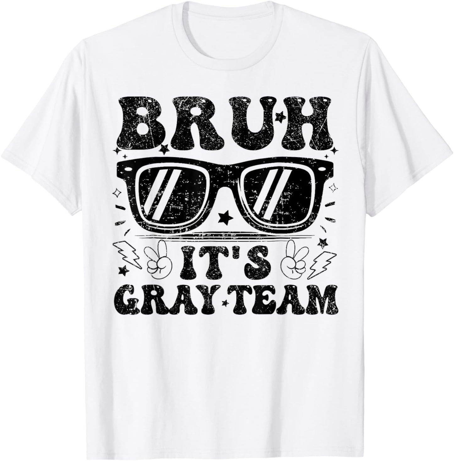 Field Day Bruh It's Gray Team Teacher Boys Girls Peace Hand T-Shirt - T-Shirt | White