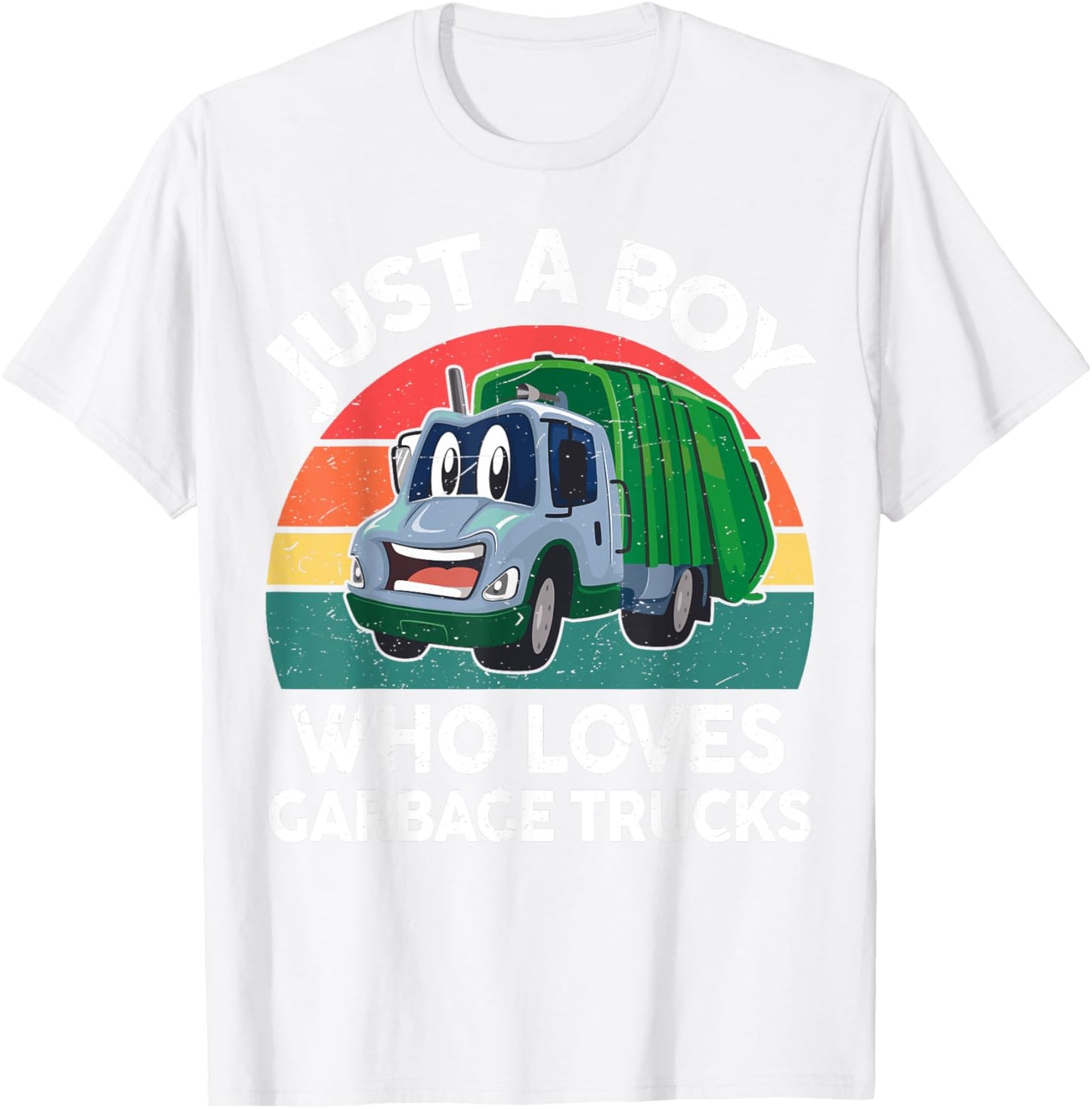 Toddler Boy Who Loves Garbage Trucks Shirt Trash Truck Kids T-Shirt - T-Shirt | White