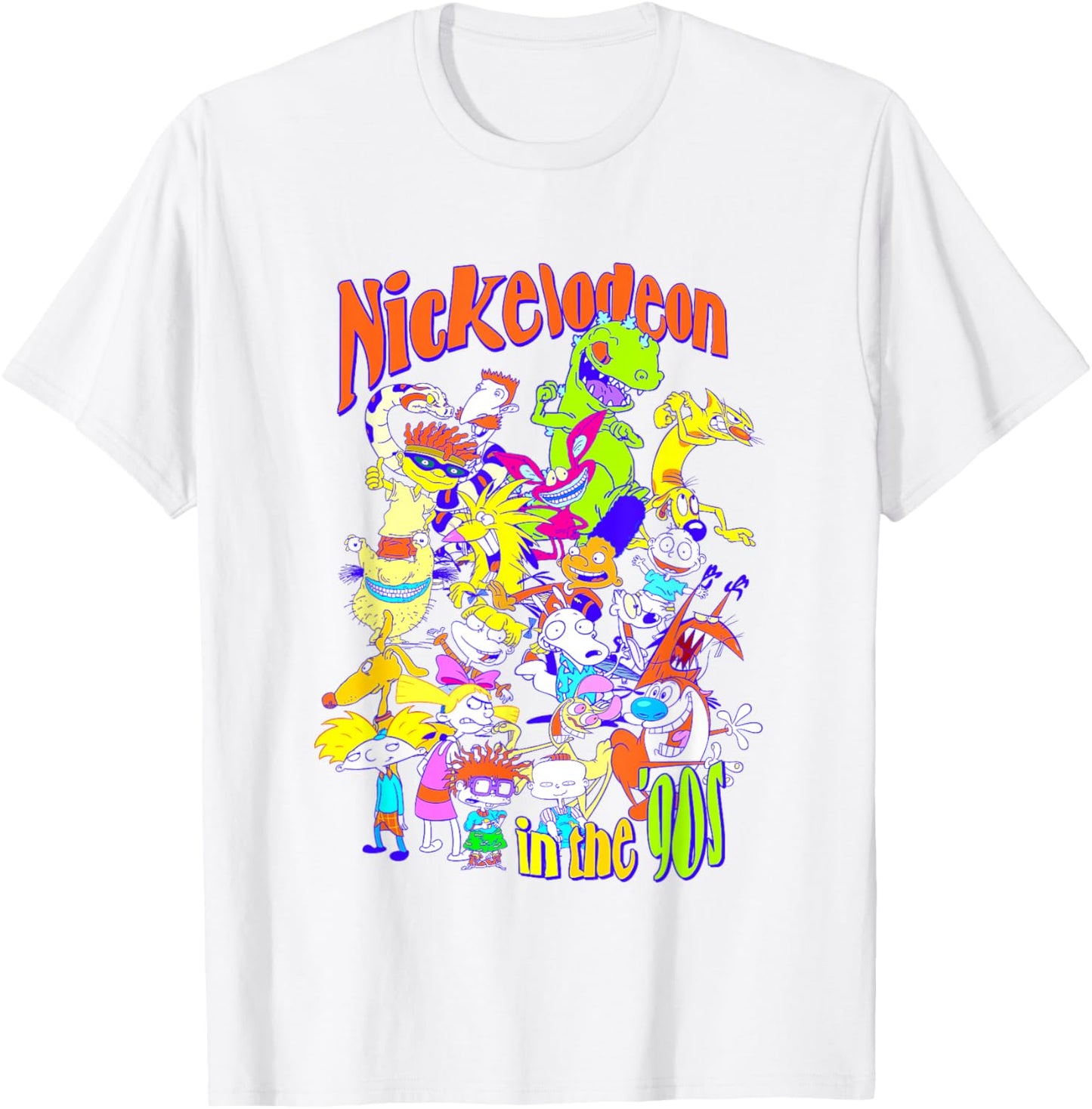 Nickelodeon Made In The 90's Multi Franchise Color Crew T-Shirt - T-Shirt | White
