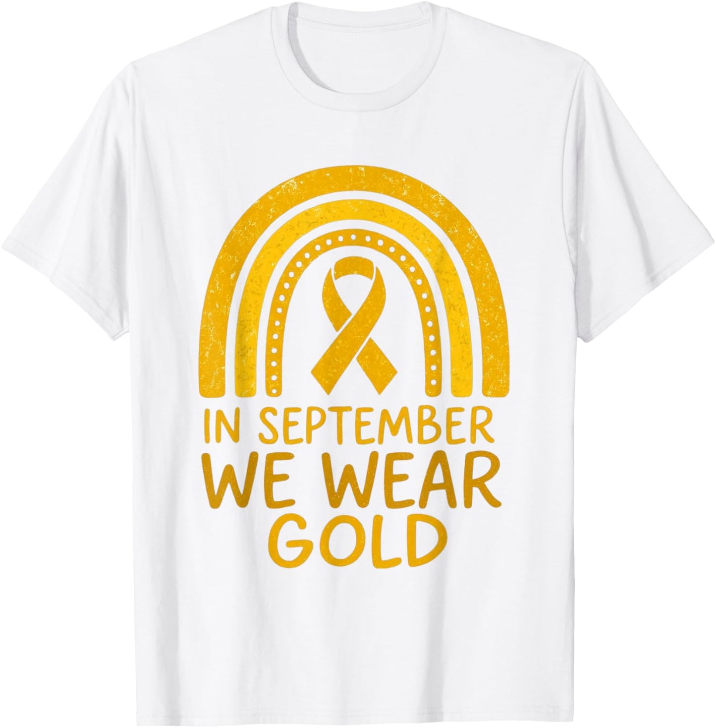 in September We Wear Gold Childhood Cancer Awareness Kids T-Shirt - T-Shirt | White