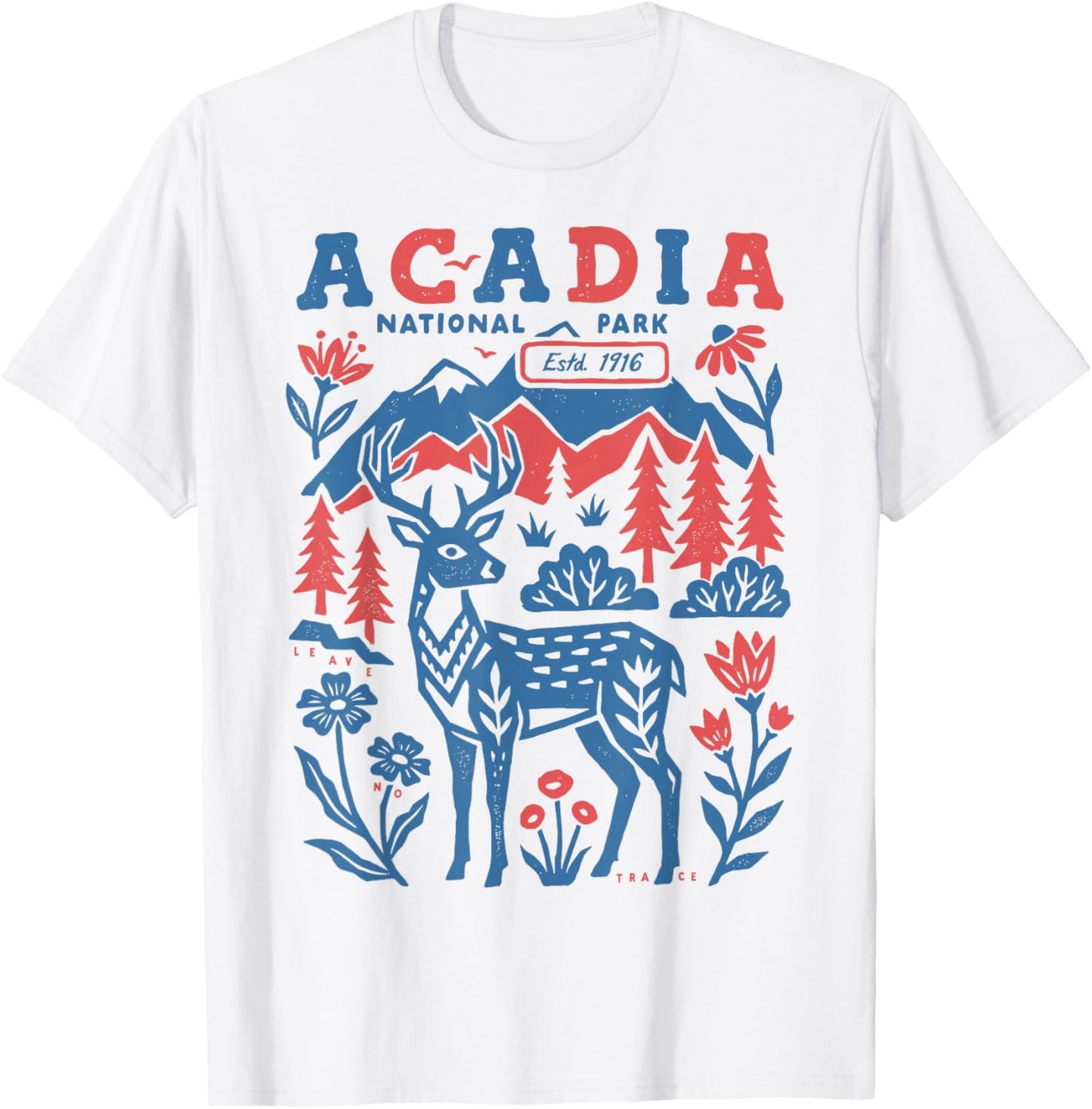 Acadia National Park Rustic Art Family Women Men Kids T-Shirt - T-Shirt | White