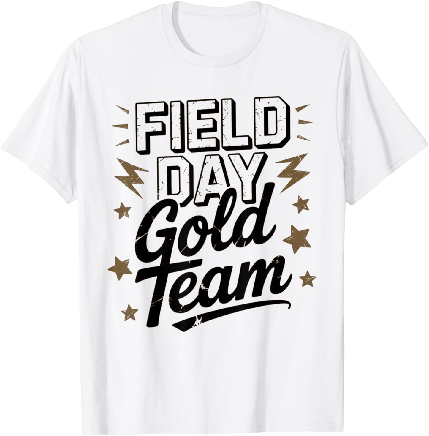 Bruh Field Day Gold Team Field Day Motivational Spirit Week T-Shirt - T-Shirt | White