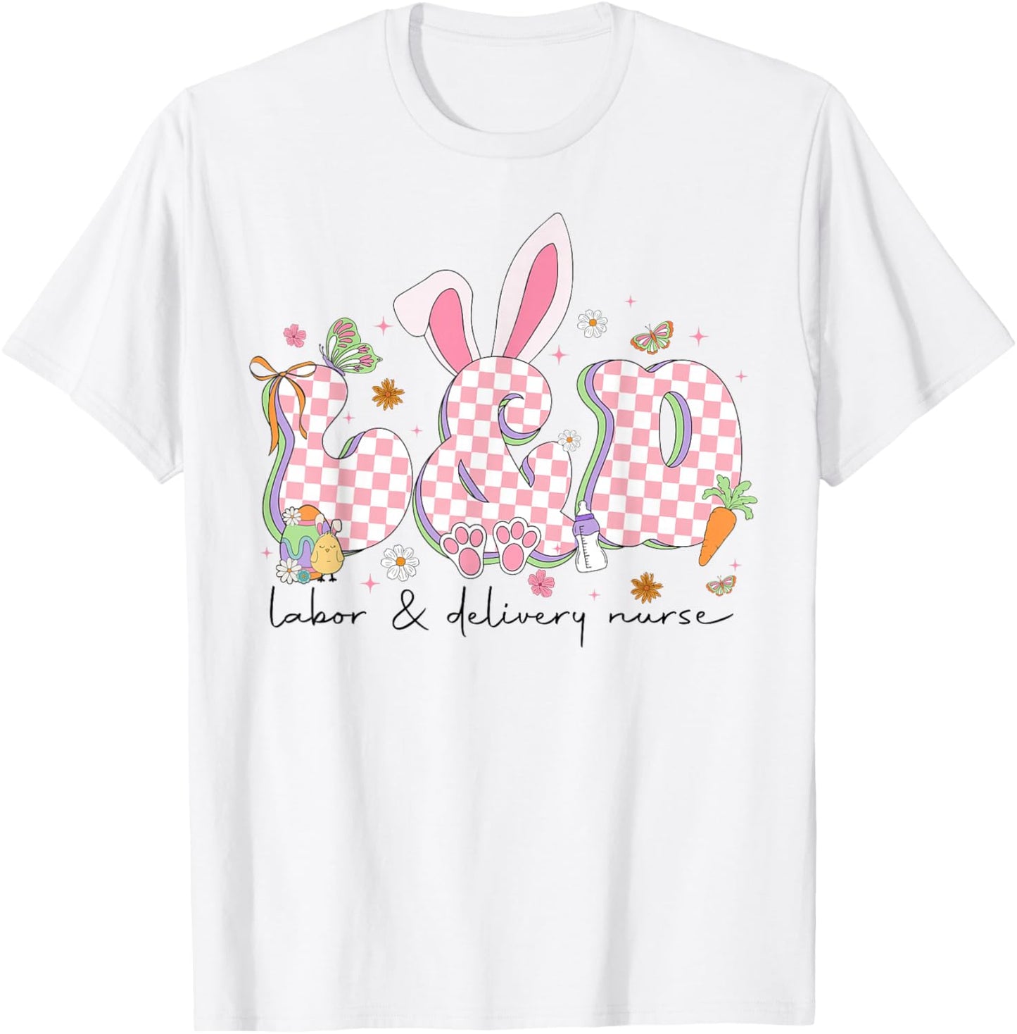 Easter Nurse Life Labor and Delivery NICU Nursing Bunny Ear T-Shirt - T-Shirt | White