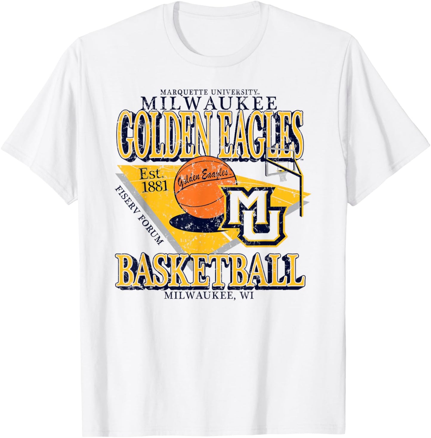 Marquette Golden Eagles Basketball Vintage Milwaukee White T-Shirt - T-Shirt | White