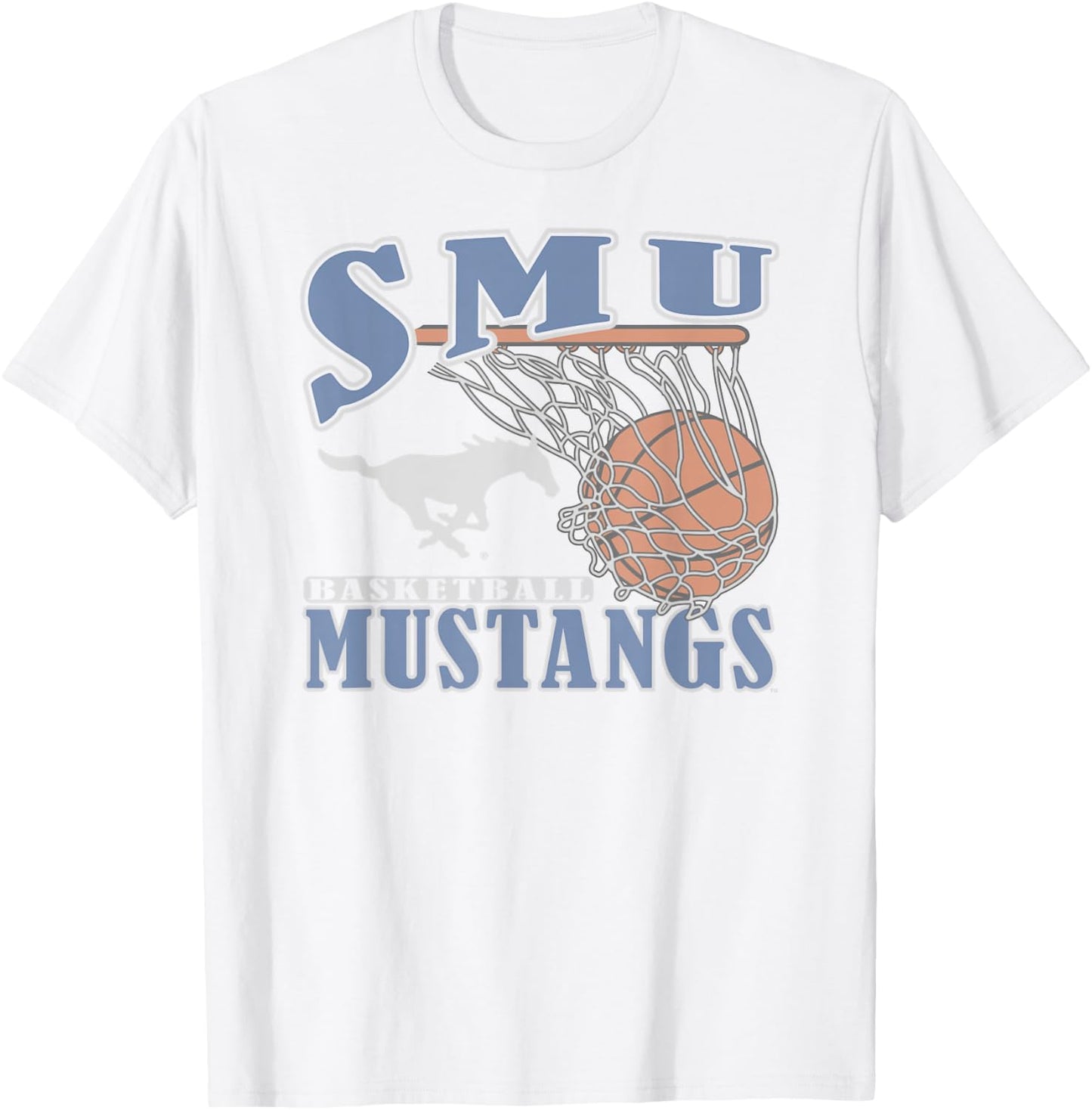 SMU Mustangs Basketball Vintage Lift Red T-Shirt - T-Shirt | White