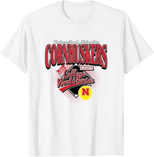 2026 Women's College World Series - Nebraska Softball T-Shirt - T-Shirt | White