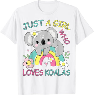 Cute Just A Girl Who Loves Koalas Bear Girls Kids Toddler T-Shirt - T-Shirt | White