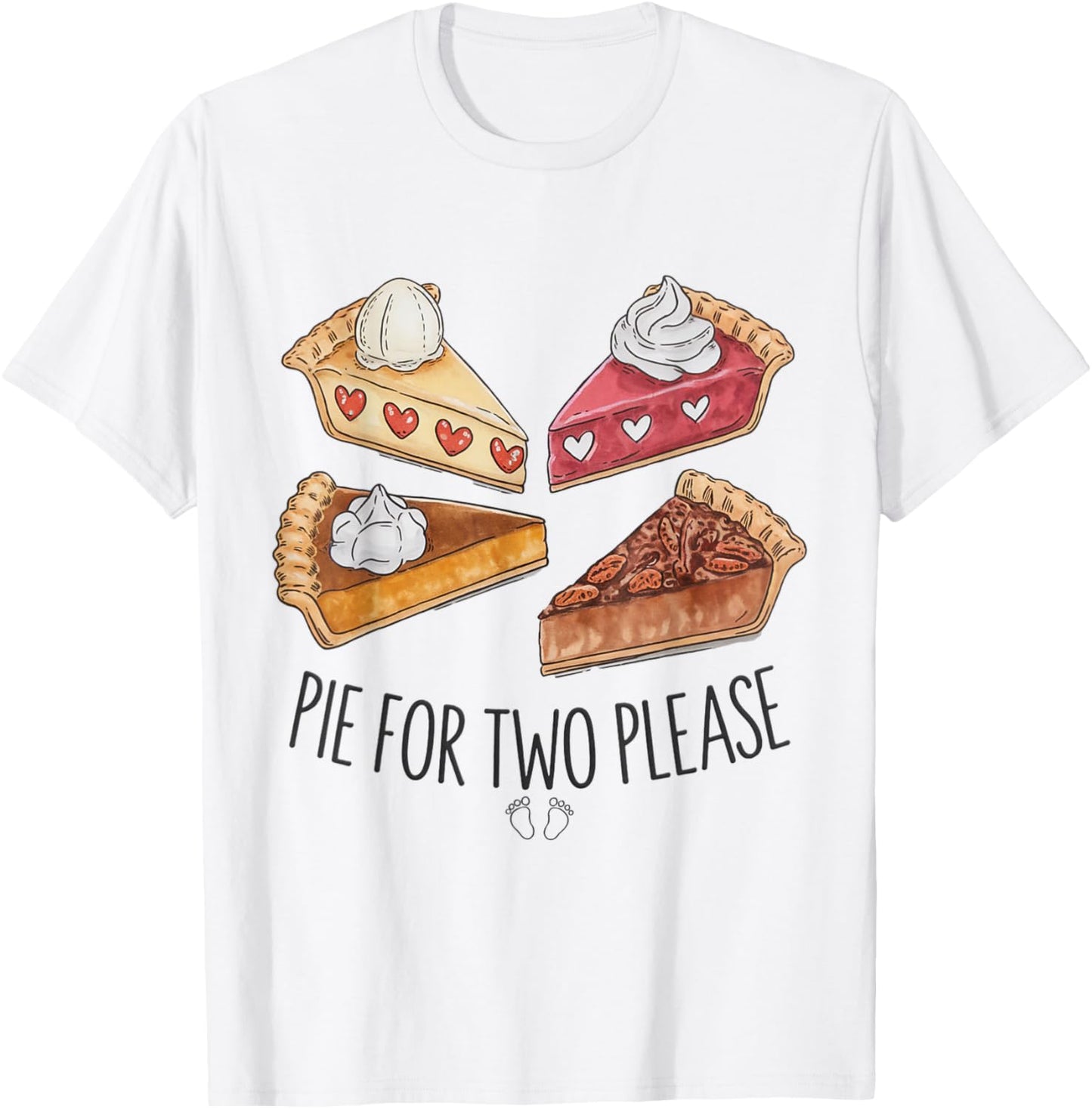 Eating Pumpkin Pie For Two Thanksgiving Pregnancy T-Shirt - T-Shirt | White