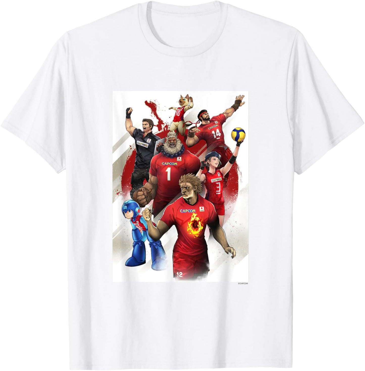 Japan National Volleyball Team x Capcom Collaboration ２ T-Shirt - T-Shirt | White